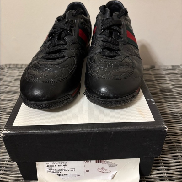 Gucci black Guccisimma leather sneakers preowned - Picture 2 of 10